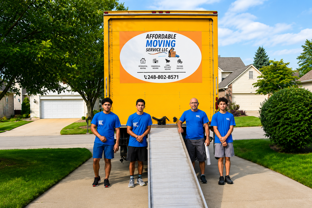The Affordable Moving Service LLC crew stands ready to provide safe, reliable, and professional moving services in Rochester Hills, Michigan.